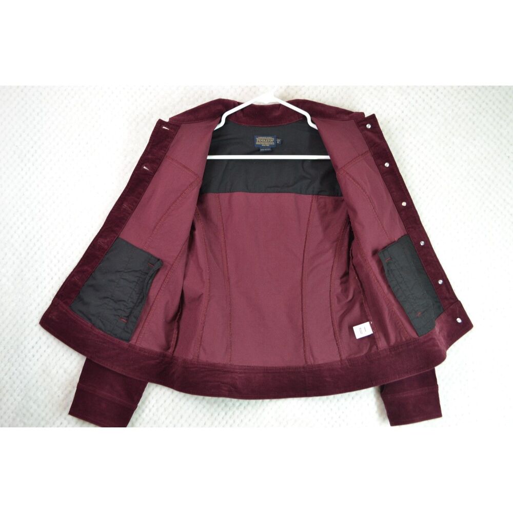 Pendleton Snap Jacket Women's Medium Petite Burgu… - image 6